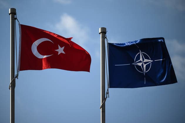 Ahead of 36th NATO Summit in Ankara ANKARA, TURKIYE - JULY 07: A view of the Turkish flag and the NATO flag at ATO Congresium, where a part of 36th NATO Heads of State and Government Summit will be held in Ankara, Turkiye, on July 07, 2026. Akin Celiktas Anadolu Ankara Turkey. Editorial use only. Please get in touch for any other usage.  Copyright: x2026xAnadoluxAkinxCeliktasx