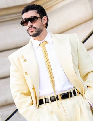 Paris Fashion Week: Arrival at the July 6 Fashion Shows — Celebrities Arrive at the Schiaparelli Show During Paris Fashion Week 457971 2026 07 06 France Martínez Ocasio, Benito Antonio Bad Bunny  Copyright: xIvankaxVoisinx xStarfacex STAR_457971_001