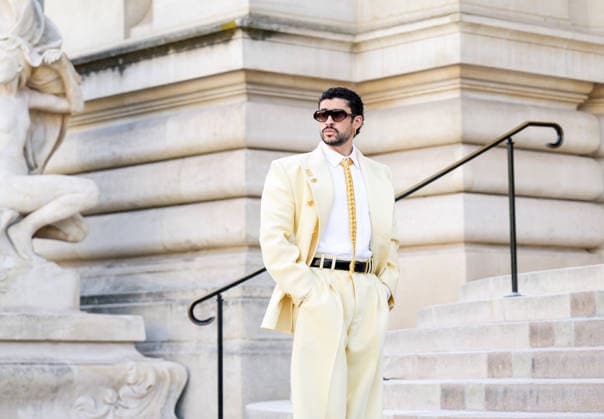 Paris Fashion Week: Arrival at the July 6 Fashion Shows — Celebrities Arrive at the Schiaparelli Show During Paris Fashion Week 457971 2026 07 06 France Martínez Ocasio, Benito Antonio Bad Bunny  Copyright: xIvankaxVoisinx xStarfacex STAR_457971_003