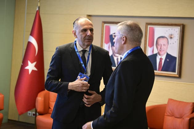 NATO Heads of State and Government Summit in Ankara ANKARA, TURKIYE - JULY 7: Greek Foreign Minister Giorgos Gerapetritis arrives at Esenboga Airport ahead of the 36th NATO Heads of State and Government Summit in Ankara, Turkiye, on July 7, 2026. Mehmet Futsi Anadolu Ankara Turkey. Editorial use only. Please get in touch for any other usage.  Copyright: x2026xAnadoluxMehmetxFutsix