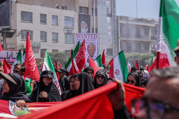 Ayatollah Ali Khamenei Mourners Massive crowds flooded the streets of Tehran stretching from Azadi Square as millions participated in the state funeral procession for the late Supreme Leader Ayatollah Ali Khamenei. Mourners accompanied the flag-draped coffins, calling for justice and revenge following the February 28 strikes  Copyright: xJackxHillx NINTCHDBPICT001093576764