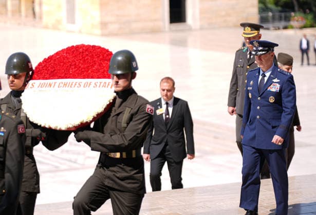 NATO Heads of State and Government Summit in Ankara ANKARA, TURKIYE - JULY 7: Chairman of the Joint Chiefs of Staff of the United States Air Force General Dan Caine visits Anitkabir during his visit for the 36th NATO Heads of State and Government Summit in Ankara, Turkiye, on July 7, 2026. Berkan Cetin Anadolu Ankara Turkey. Editorial use only. Please get in touch for any other usage.  Copyright: x2026xAnadoluxBerkanxCetinx