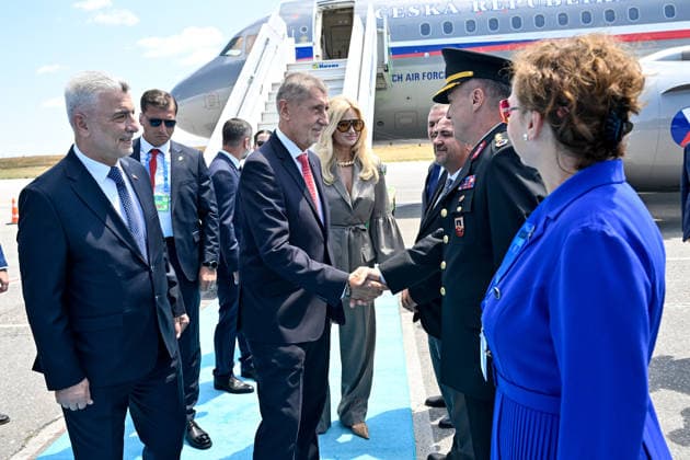 NATO Heads of State and Government Summit in Ankara ANKARA, TURKIYE - JULY 07: Turkish Trade Minister Omer Bolat (L) welcomes Czech Prime Minister Andrej Babis (2nd L) as he arrives at Esenboga International Airport to attend the 36th NATO Heads of State and Government Summit in Ankara, Turkiye, on July 07, 2026. Ismail Kaplan Anadolu Ankara Turkey. Editorial use only. Please get in touch for any other usage.  Copyright: x2026xAnadoluxIsmailxKaplanx