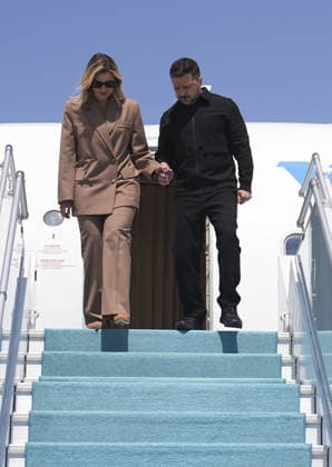 NATO Heads of State and Government Summit in Ankara ANKARA, TURKIYE - JULY 7: Ukrainian President Volodymyr Zelenskyy arrives at Esenboga Airport ahead of the 36th NATO Heads of State and Government Summit in Ankara, Turkiye, on July 7, 2026. Metin Aktas Anadolu Ankara Turkey. Editorial use only. Please get in touch for any other usage.  Copyright: x2026xAnadoluxMetinxAktasx