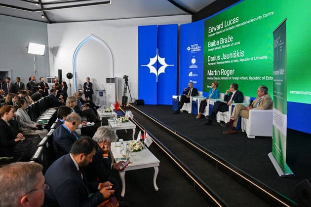 Panel on Baltic security held as part of NATO Ankara summit ANKARA, TURKIYE - JULY 07: A panel titled Why Narva Is Not Next: Examining Assumptions About Baltic Vulnerability held as part of the Allies in Ankara program, organized in cooperation with Turkiye’s Communications Directorate, the Munich Security Conference (MSC), and the Foundation for Political, Economic and Social Research (SETA), within the framework of the 36th NATO summit in Ankara, Turkiye on July 07, 2026. Ozkan Bilgin Anadolu Ankara Turkey. Editorial use only. Please get in touch for any other usage.  Copyright: x2026xAnadoluxOzkanxBilginx
