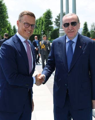 Recep Tayyip Erdogan - Alexander Stubb meeting in Ankara ANKARA, TURKIYE - JULY 7: (----EDITORIAL USE ONLY MANDATORY CREDIT - TURKISH PRESIDENCY MURAT KULA HANDOUT - NO MARKETING NO ADVERTISING CAMPAIGNS - DISTRIBUTED AS A SERVICE TO CLIENTS----) Turkish President Recep Tayyip Erdogan welcomes Finnish President Alexander Stubb at the Presidential Complex, on July 7, 2026, in Ankara, Turkiye. TUR Presidency Murat Kula Handout Anadolu Ankara Turkey. Editorial use only. Please get in touch for any other usage.  Copyright: x2026xAnadoluxTURxPresidency xMuratxKulax xHandoutx