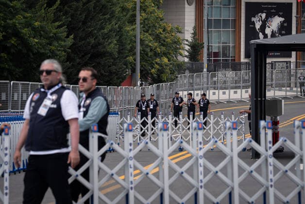 Security measures taken around hotel where US President Donald Trump to stay in Ankara ANKARA, TURKIYE - JULY 07: Police officers are deployed and security barriers are installed around the hotel where US President Donald Trump is expected to stay as part of security measures for the 36th NATO Heads of State and Government Summit in Ankara, Turkiye, on July 07, 2026. Police also set up checkpoints in the area surrounding the hotel. Betül Abali Anadolu Ankara Turkey. Editorial use only. Please get in touch for any other usage.  Copyright: x2026xAnadoluxBetülxAbalÄ±x