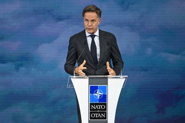 NATO Heads of State and Government Summit in Ankara ANKARA, TURKIYE - JULY 7: NATO Secretary General Mark Rutte speaks during the Defence Industry Forum, which opened the 36th NATO Heads of State and Government Summit in Ankara, Turkiye, on July 7, 2026. Ismail Aslandag Anadolu Ankara Turkey. Editorial use only. Please get in touch for any other usage.  Copyright: x2026xAnadoluxIsmailxAslandagx