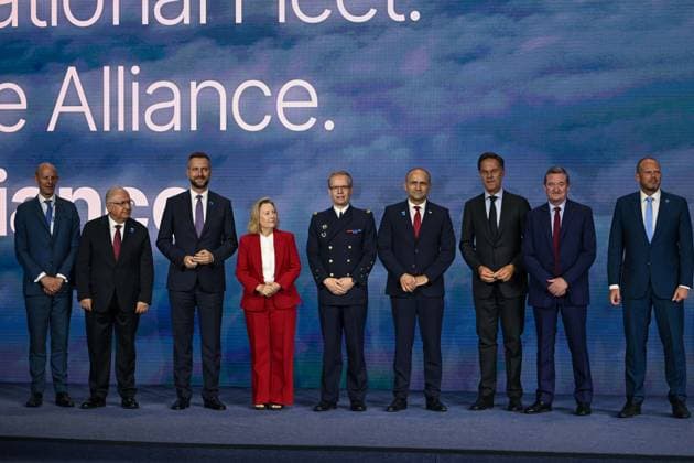 NATO Heads of State and Government Summit in Ankara ANKARA, TURKIYE - JULY 7: NATO Secretary General Mark Rutte (3rd R), Minister of National Defence of Turkiye Yasar Guler (2nd L), Deputy Prime Minister and Minister of National Defence of Poland Wladyslaw Kosiniak-Kamysz (3rd L), Minister of Defence of Croatia Ivan Anusic (4th R), Minister of Defence of Belgium Theo Francken (R) and Minister of National Defence of Canada David McGuinty (2nd R) attend the Defence Industry Forum in Ankara, Turkiye, on July 7, 2026. Ismail Aslandag Anadolu Ankara Turkey. Editorial use only. Please get in touch for any other usage.  Copyright: x2026xAnadoluxIsmailxAslandagx