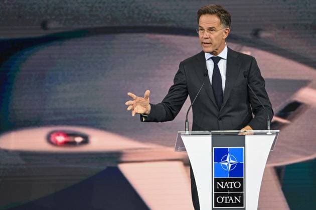NATO Heads of State and Government Summit in Ankara ANKARA, TURKIYE - JULY 7: NATO Secretary General Mark Rutte speaks during the Defence Industry Forum, which opened the 36th NATO Heads of State and Government Summit in Ankara, Turkiye, on July 7, 2026. Ismail Aslandag Anadolu Ankara Turkey. Editorial use only. Please get in touch for any other usage.  Copyright: x2026xAnadoluxIsmailxAslandagx