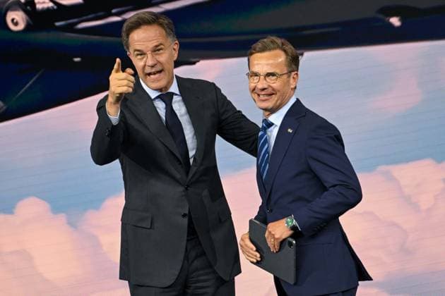 NATO Heads of State and Government Summit in Ankara ANKARA, TURKIYE - JULY 7: NATO Secretary General Mark Rutte and Prime Minister of Sweden Ulf Kristersson attend the Defence Industry Forum, which opened the 36th NATO Heads of State and Government Summit in Ankara, Turkiye, on July 7, 2026. Ismail Aslandag Anadolu Ankara Turkey. Editorial use only. Please get in touch for any other usage.  Copyright: x2026xAnadoluxIsmailxAslandagx