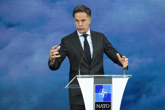 NATO Heads of State and Government Summit in Ankara ANKARA, TURKIYE - JULY 07: NATO Secretary General Mark Rutte delivers remarks at the Defense Industry Forum, held as part of the 36th NATO Heads of State and Government Summit in Ankara, Turkiye, on July 07, 2026. The forum focuses on transatlantic defense production and related investments. Dilara Irem Sancar Anadolu Ankara Turkey. Editorial use only. Please get in touch for any other usage.  Copyright: x2026xAnadoluxDilaraxIremxSancarx
