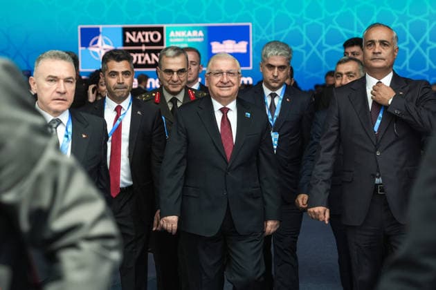 NATO Heads of State and Government Summit in Ankara ANKARA, TURKIYE - JULY 07: Turkish Defense Minister Yasar Guler (C) attends the Defense Industry Forum held as part of the 36th NATO Heads of State and Government Summit in Ankara, Turkiye, on July 07, 2026. The forum focuses on transatlantic defense production and related investments. Dilara Irem Sancar Anadolu Ankara Turkey. Editorial use only. Please get in touch for any other usage.  Copyright: x2026xAnadoluxDilaraxIremxSancarx