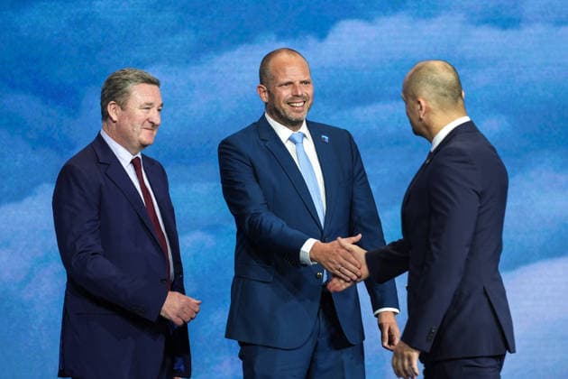 NATO Heads of State and Government Summit in Ankara ANKARA, TURKIYE - JULY 07: Belgian Defense Minister Theo Francken (C) attends the Defense Industry Forum held as part of the 36th NATO Heads of State and Government Summit in Ankara, Turkiye, on July 07, 2026. The forum focuses on transatlantic defense production and related investments. Dilara Irem Sancar Anadolu Ankara Turkey. Editorial use only. Please get in touch for any other usage.  Copyright: x2026xAnadoluxDilaraxIremxSancarx