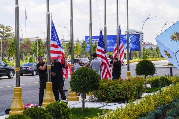 NATO Heads of State and Government Summit in Ankara ANKARA, TURKIYE - JULY 07: Preparations continue at Ankara Airport for the arrival of the aircraft carrying U.S. President Donald Trump, who is due to attend the 36th NATO Heads of State and Government Summit in Ankara, Turkiye on July 07, 2026. Osmancan Gurdogan Anadolu Ankara Turkey. Editorial use only. Please get in touch for any other usage.  Copyright: x2026xAnadoluxOsmancanxGurdoganx