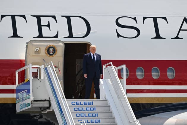 US President Donald Trump in Ankara ANKARA, TURKIYE - JULY 07: US President Donald Trump, who is paying an official visit to Turkiye ahead of the 36th NATO Heads of State and Government Summit, arrives at Ankara Airport in Ankara, Turkiye, on July 07, 2026. Abdullah Guclu Anadolu Ankara Turkey. Editorial use only. Please get in touch for any other usage.  Copyright: x2026xAnadoluxAbdullahxGuclux
