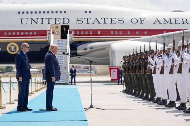 Turkish President Recep Tayyip Erdogan welcomes US President Donald Trump ANKARA, TURKIYE - JULY 07: Turkish President Recep Tayyip Erdogan welcomes US President Donald Trump, who is paying an official visit to Turkiye ahead of the 36th NATO Heads of State and Government Summit held in Ankara, at Ankara Airport in Ankara, Turkiye, on July 07, 2026. Osmancan Gürdogan Anadolu Ankara Turkey. Editorial use only. Please get in touch for any other usage.  Copyright: x2026xAnadoluxOsmancanxGürdoÄüanx