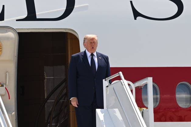 US President Donald Trump in Ankara ANKARA, TURKIYE - JULY 07: The plane carrying US President Donald Trump, who is paying an official visit to Turkiye ahead of the NATO Ankara Summit, lands at Ankara Airport in Ankara, Turkiye, on July 07, 2026. Abdullah Guclu Anadolu Ankara Turkey. Editorial use only. Please get in touch for any other usage.  Copyright: x2026xAnadoluxAbdullahxGuclux