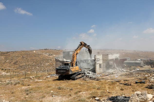 Israeli authorities demolish homes in Yatta south of Hebron Palestinians inspect demolished homes after Israeli authorities carried out demolition operations in the Yatta area, south of Hebron, in the occupied West Bank, on July 7, 2026. According to local sources, several homes were demolished on the grounds of lacking building permits, leaving a number of families displaced and causing damage to property. Photo by Mamoun Wazwaz apaimages Hebron West Bank Palestinian Territory 070726_Hebron_MW_00(14) Copyright: xapaimagesxMamounxWazwazx xapaimagesx