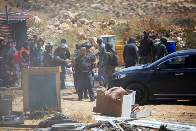 Israeli authorities demolish homes in Yatta south of Hebron Palestinians inspect demolished homes after Israeli authorities carried out demolition operations in the Yatta area, south of Hebron, in the occupied West Bank, on July 7, 2026. According to local sources, several homes were demolished on the grounds of lacking building permits, leaving a number of families displaced and causing damage to property. Photo by Mamoun Wazwaz apaimages Hebron West Bank Palestinian Territory 070726_Hebron_MW_00(28) Copyright: xapaimagesxMamounxWazwazx xapaimagesx