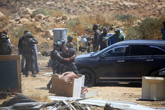 Israeli authorities demolish homes in Yatta south of Hebron Palestinians inspect demolished homes after Israeli authorities carried out demolition operations in the Yatta area, south of Hebron, in the occupied West Bank, on July 7, 2026. According to local sources, several homes were demolished on the grounds of lacking building permits, leaving a number of families displaced and causing damage to property. Photo by Mamoun Wazwaz apaimages Hebron West Bank Palestinian Territory 070726_Hebron_MW_00(30) Copyright: xapaimagesxMamounxWazwazx xapaimagesx