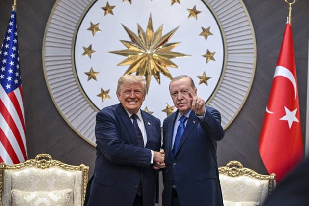US President Donald Trump in Ankara ANKARA, TURKIYE - JULY 7: Turkish President Recep Tayyip Erdogan welcomes US President Donald Trump, who is paying an official visit to Turkiye ahead of the 36th NATO Heads of State and Government Summit, at Ankara Airport in Ankara, Turkiye, on July 07, 2026. Dogukan Keskinkilic Anadolu Ankara Turkey. Editorial use only. Please get in touch for any other usage.  Copyright: x2026xAnadoluxDogukanxKeskinkilicx