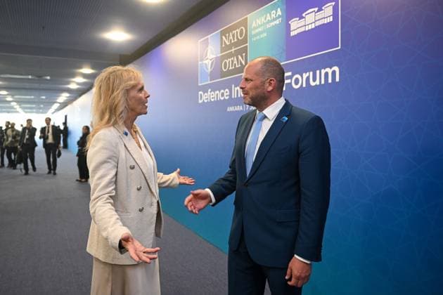 Iceland Foreign Affairs Minister Thorgerdur Katrin Gunnarsdottir ANKARA, TURKIYE - JULY 7: Iceland Foreign Affairs Minister Thorgerdur Katrin Gunnarsdottir (L) and Minister of Defence of Belgium Theo Francken (R) attend the Defence Industry Forum held on the first day of the 36th NATO Heads of State and Government Summit in Ankara, Turkiye, on July 7, 2026. Ismail Aslandag Anadolu Ankara Turkey. Editorial use only. Please get in touch for any other usage.  Copyright: x2026xAnadoluxIsmailxAslandagx