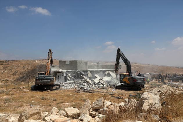 Israeli forces demolish two Palestinian homes in West Bank HEBRON, WEST BANK, PALESTINE - JULY 07: Israeli forces stand by in the area as the Israeli military demolish two Palestinian homes on the grounds that they had been built without permits in Masafer Yatta, south of Hebron, West Bank, Palestine on July 07, 2026. Mamoun Wazwaz Anadolu Hebron West Bank. Editorial use only. Please get in touch for any other usage.  Copyright: x2026xAnadoluxMamounxWazwazx