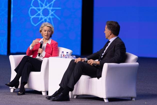 July 7, 2026, Ankara, Turkey: European Commission President Ursula von der Leyen and NATO Secretary General Mark Rutte attend a panel discussion during the NATO Defence Industry Forum. Ankara Turkey  - ZUMAl194 20260707_zip_l194_037 Copyright: xMarekxLadzinskix