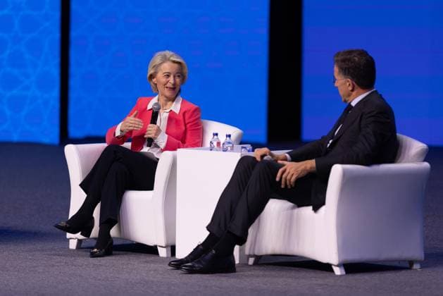 July 7, 2026, Ankara, Turkey: European Commission President Ursula von der Leyen takes part in a discussion with NATO Secretary General Mark Rutte during the NATO Defence Industry Forum. Ankara Turkey - ZUMAl194 20260707_zip_l194_035 Copyright: xMarekxLadzinskix