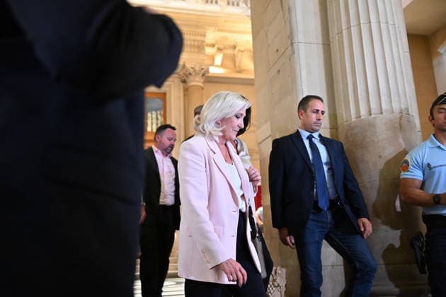 French court shortens Le Pen s ineligibility ban, allowing 2027 presidential run PARIS, FRANCE - JULY 7: Member of parliament for the Rassemblement National (National Rally - RN) party French far-right leader Marine Le Pen exits after the verdict in her appeal trial at the Paris courthouse on the Ile de la Cite in Paris, France, on July 7, 2026. The Paris Court of Appeal on Tuesday shortened National Rally leader Marine Le Pen s ineligibility ban to 45 months, with 30 months suspended, clearing the way for her to run in the 2027 presidential election. After finding her guilty of misusing public funds, the appeals court sentenced Le Pen to 45 months of ineligibility, 30 months of which were suspended, according to Le Monde. Mustafa Yalcin  Copyright: x2026xAnadoluxMustafaxYalcinx