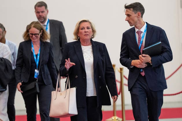 World Summit on Artificial Intelligence Jean Marc Ferré MAXPPP Geneva July 7, 2026 Halla Tomasdottir, former President of Iceland, arrives to participate in the World Summit on Artificial Intelligence at Palexpo in Geneva on July 7, 2026. Photo by Jean Marc Ferré MAXPPP Geneva, Geneva, Switzerland  Copyright: xMAXPPPxJeanxMarcxFerréx FRR202607078237 FRR202607078237