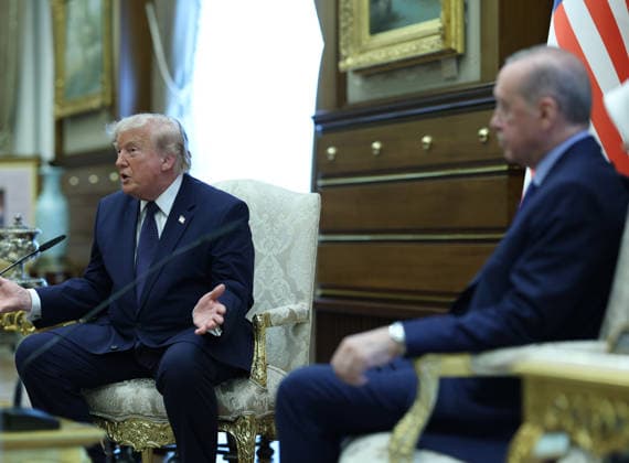 Turkish President Erdogan welcomes US President Trump with official ceremony in Ankara ANKARA, TURKIYE - JULY 7: (----EDITORIAL USE ONLY MANDATORY CREDIT - TURKISH PRESIDENCY MUSTAFA KAMACI HANDOUT - NO MARKETING NO ADVERTISING CAMPAIGNS - DISTRIBUTED AS A SERVICE TO CLIENTS----) Turkish President Recep Tayyip Erdogan meets with US President Donald Trump, who is paying an official visit to Turkiye for the 36th NATO Heads of State and Government Summit, at Presidential Complex in Ankara, Turkiye, on July 7, 2026. Turkish Presidency Mustafa Kamaci Handout Anadolu Ankara Turkey. Editorial use only. Please get in touch for any other usage.  Copyright: x2026xAnadoluxTurkishxPresidencyx xMustafaxKamacix xHandoutx