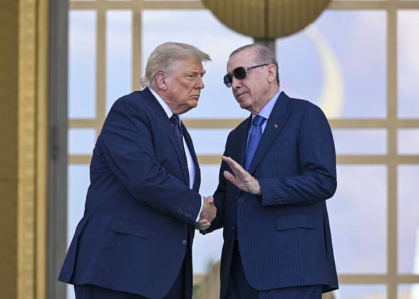 Turkish President Erdogan welcomes US President Trump with official ceremony in Ankara ANKARA, TURKIYE - JULY 7: Turkish President Recep Tayyip Erdogan welcomes US President Donald Trump, who is paying an official visit to Turkiye ahead of the 36th NATO Heads of State and Government Summit in Ankara, with an official ceremony at the Presidential Complex in Ankara, Turkiye on July 7, 2026. Utku Ucrak Anadolu Ankara Turkey. Editorial use only. Please get in touch for any other usage.  Copyright: x2026xAnadoluxUtkuxUcrakx