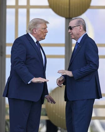 Turkish President Erdogan welcomes US President Trump with official ceremony in Ankara ANKARA, TURKIYE - JULY 7: Turkish President Recep Tayyip Erdogan welcomes US President Donald Trump, who is paying an official visit to Turkiye ahead of the 36th NATO Heads of State and Government Summit in Ankara, with an official ceremony at the Presidential Complex in Ankara, Turkiye on July 7, 2026. Utku Ucrak Anadolu Ankara Turkey. Editorial use only. Please get in touch for any other usage.  Copyright: x2026xAnadoluxUtkuxUcrakx