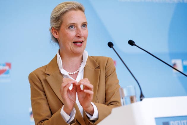 Statement AfD Alice Weidel (AfD), bei einem Statement der AfD am 07.07.26 in Berlin. Berlin Berlin Deutschland Reichstag *** Statement by AfD s Alice Weidel, during an AfD press conference on July 7, 2026, in Berlin, Berlin, Berlin, Germany, at the Reichstag