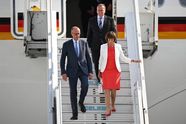German Chancellor Friedrich Merz arrives Ankara for 36th NATO Summit ANKARA, TURKIYE - JULY 7: German Chancellor Friedrich Merz and his wife Charlotte Merz arrive at Ankara Airport for the 36th NATO Summit in Ankara, Turkiye on July 7, 2026. Muhammed Abdullah Kurtar Anadolu Ankara Turkey. Editorial use only. Please get in touch for any other usage.  Copyright: x2026xAnadoluxMuhammedxAbdullahxKurtarx