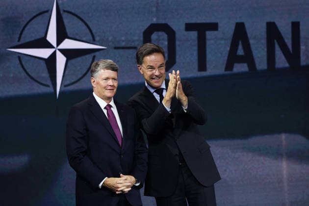 July 7, 2026, Ankara, Turkey: Secretary General of NATO, Mark Rutte and Northrop Grumman Vice President International Frank Morley attend the High Level Defence announcements at the Defence Industry Forum during the 2026 NATO Ankara Summit in Ankara, Turkiye, on July 7th, 2026. Ankara Turkey  - ZUMAz156 20260707_zip_z156_009 Copyright: xBeataxZawrzelx
