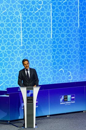 July 7, 2026, Ankara, Turkiye, Turkiye: NATO Secretary General MARK RUTTE, speaks onstage in the plenary hall at the NATO Summit Defence Industry Forum in Ankara. The Forum brought together Allied officials and defence-industry leaders to focus on scaling production, investment, innovation and joint procurement as NATO works towards its 5 percent defence and security investment commitment. Ankara Turkiye  - ZUMAo116 20260707_znp_o116_008 Copyright: xBiancaxOterox