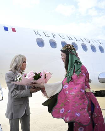 Brigitte Macron arrives in Ankara for 36th NATO Summit ANKARA, TURKIYE - JULY 07: Brigitte Macron, wife of French President Emmanuel Macron, arrives at Ankara Esenboga Airport ahead of the 36th NATO Summit in Ankara, Turkiye, on July 7, 2026. Mehmet Futsi Anadolu Ankara Turkey. Editorial use only. Please get in touch for any other usage.  Copyright: x2026xAnadoluxMehmetxFutsix