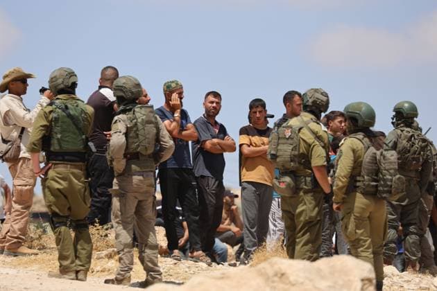 Israeli Forces Demolish Home in Masafer Yatta, Displacing Family of Eight Masafer Yatta, West Bank July 7, 2026: Israeli forces demolish the home of Palestinian detainee Mousa Al-Adra in the village of Al-Deirat in the Masafer Yatta area, south of Hebron, in the occupied West Bank, July 7, 2026. Israeli authorities said the structure lacked the required building permits. The demolition displaced a family of eight, including two parents and six children. Masafer Yatta Palestine, State of Copyright: x xMosabxshawerx xJNAxPressx