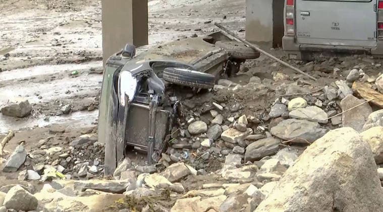 RECORD DATE NOT STATED Headline: Cloudburst in Doda: Car Submerged in Debris After Flash Flood Hits Thathri Area Doda J&K , Jul 07 (ANI): A car submerged in debris after a cloudburst triggered flash flooding at Thathri area, in Doda on Tuesday. (ANI Video Grab) Doda Jammu and Kashmir India Copyright: xANIx ANI_20260707152