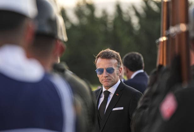 NATO Ankara Summit ANKARA, TURKIYE - JULY 7: French President Emmanuel Macron arrives at Esenboga Airport ahead of the 36th NATO Heads of State and Government Summit in Ankara, Turkiye, on July 7, 2026. Macron is welcomed upon arrival by Turkish Minister of Labour and Social Security Vedat Isikhan. Metin Aktas Anadolu Ankara Turkey. Editorial use only. Please get in touch for any other usage.  Copyright: x2026xAnadoluxMetinxAktasx
