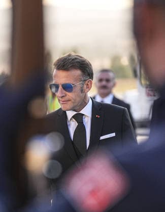 NATO Ankara Summit ANKARA, TURKIYE - JULY 7: French President Emmanuel Macron arrives at Esenboga Airport ahead of the 36th NATO Heads of State and Government Summit in Ankara, Turkiye, on July 7, 2026. Macron is welcomed upon arrival by Turkish Minister of Labour and Social Security Vedat Isikhan. Metin Aktas Anadolu Ankara Turkey. Editorial use only. Please get in touch for any other usage.  Copyright: x2026xAnadoluxMetinxAktasx