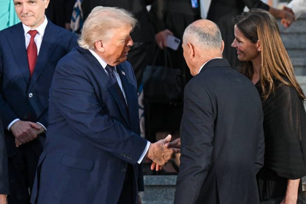 36th NATO Summit in Ankara ANKARA, TURKIYE - JULY 7: US President Donald Trump is seen before the family photo with the summit participants during a reception at the Presidential Complex in honor of heads of state and government, along with their spouses, attending the 36th NATO Summit in Ankara, Turkiye on July 7, 2026. Mehmet Ali Ozcan Anadolu Ankara Turkey. Editorial use only. Please get in touch for any other usage.  Copyright: x2026xAnadoluxMehmetxAlixOzcanx