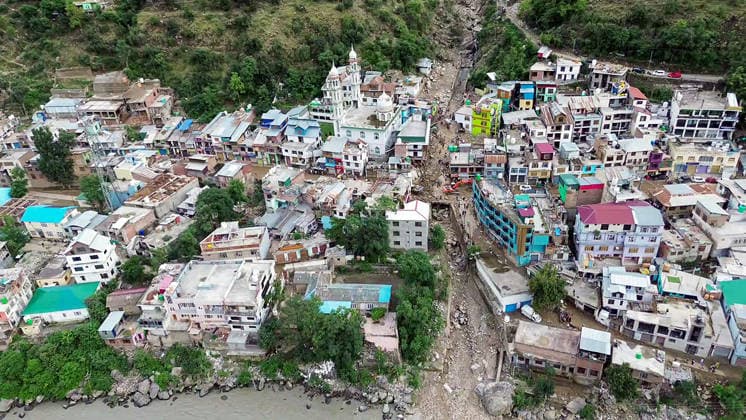 RECORD DATE NOT STATED A view of damaged residential houses due to a flash flood triggered by a cloudburst Doda Jammu & Kashmir , Jul 07 (ANI): A view of damaged residential houses due to a flash flood triggered by a cloudburst, in Doda on Tuesday. (ANI Video Grab) Doda Jammu and Kashmir India Copyright: xANIx ANI_20260707574