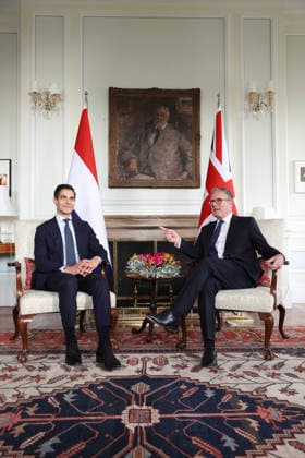 Prime Minister Keir Starmer attends NATO Summit in Türkiye 07 07 2026. Ankara, Türkiye. Prime Minister Keir Starmer bilateral meeting with Rob Jetten, Prime Minister of the Netherlands at the NATO Summit., Credit:Ben Perry B66 Avalon Turkey, Ankara  Copyright: xBenxPerryx xB66x xAvalonx 1115073053