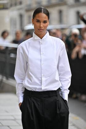 PFW Haute Couture Armani Prive Outside Arrivals JR Cindy Bruna arriving at the Armani Prive show during Haute Couture Fashion Week in Paris, France, on 7 July 2026. Photo by Julien Reynaud APS-Medias ABACAPRESS.COM Paris France  Copyright: xReynaudxJulien APS-Medias ABACAx