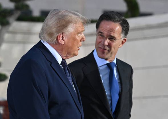 36th NATO Summit in Ankara ANKARA, TURKIYE - JULY 7: US President Donald Trump talks with NATO Secretary General Mark Rutte during a reception hosted for heads of state and government attending the 36th NATO Summit and their spouses at the Presidential Complex in Ankara, Turkiye, on July 7, 2026. Mehmet Ali Ozcan Anadolu Ankara Turkey. Editorial use only. Please get in touch for any other usage.  Copyright: x2026xAnadoluxMehmetxAlixOzcanx