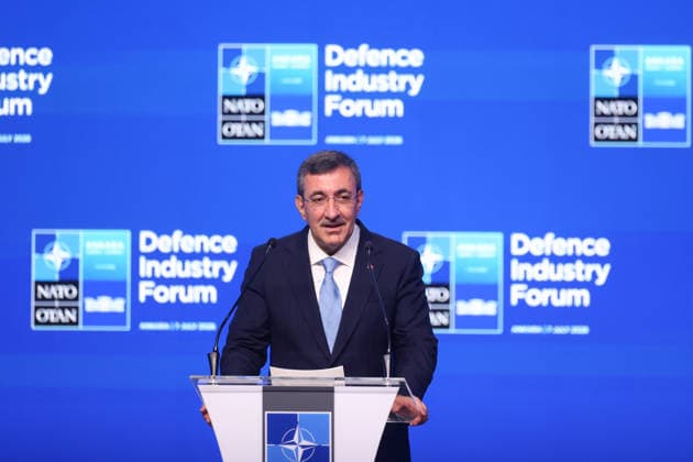 July 7, 2026, Ankara, Turkey: Turkish Vice President Cevdet Yilmaz at the Defence Industry Forum during the 2026 NATO Ankara Summit in Ankara, Turkiye, on July 7th, 2026. Ankara Turkey - ZUMAz156 20260707_zip_z156_034 Copyright: xBeataxZawrzelx